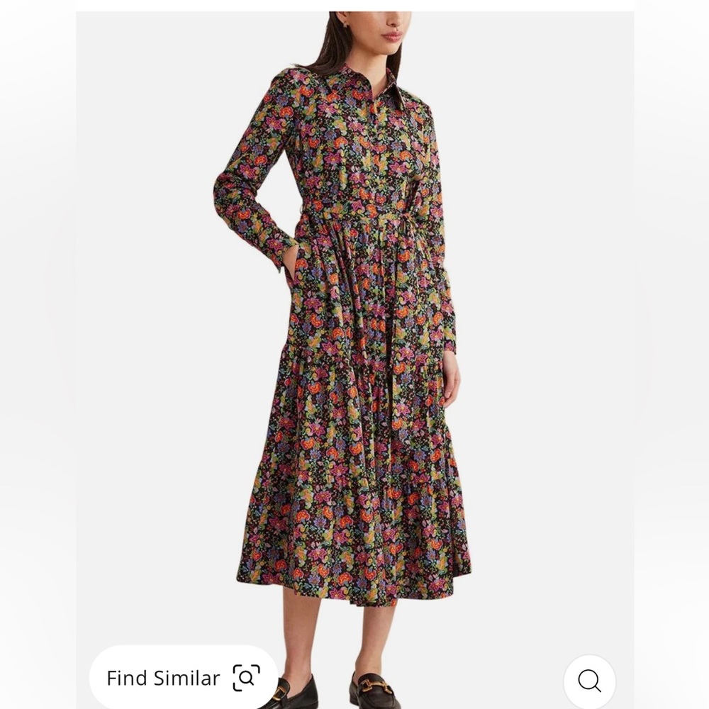 Boden Tiered Maxi Shirt Dress